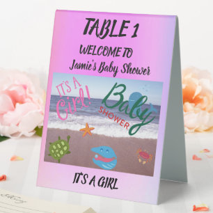 Plaque De Table Seashells Starfish Wives : Un bébé fille's Ocean