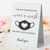 Plaque De Table Sécurité de l'entreprise Portez un masque facial S (In SItu (Mariage))