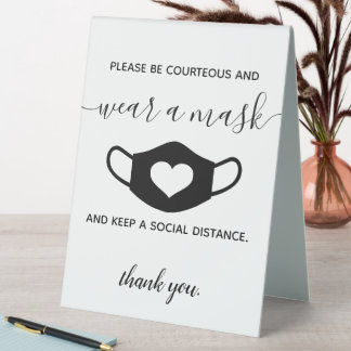 Plaque De Table Sécurité de l'entreprise Portez un masque facial S