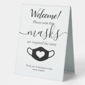 Plaque De Table Sécurité d'entreprise moderne Portez votre masque  (Recto)