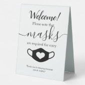 Plaque De Table Sécurité d'entreprise moderne Portez votre masque  (Verso)