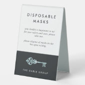 Plaque De Table Sécurité Des Vols Immobiliers Portez Un Masque (Verso)