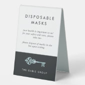 Plaque De Table Sécurité Des Vols Immobiliers Portez Un Masque (Recto)