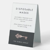 Plaque De Table Sécurité Des Vols Immobiliers Portez Un Masque (Verso)