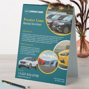 Plaque De Table Service de location de voitures Table personnalisé