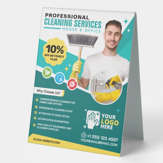 Plaque De Table Service de nettoyage écologique (avec tarif) (Recto)