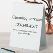 Plaque De Table Services de nettoyage ajouter l'adresse e-mail du  (En SItu (Tableau))