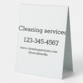 Plaque De Table Services de nettoyage ajouter l'adresse e-mail du  (Verso)