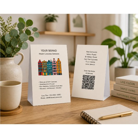 Plaque De Table Services de nettoyage de douane QR