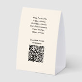 Plaque De Table Services de nettoyage de douane QR (Verso)