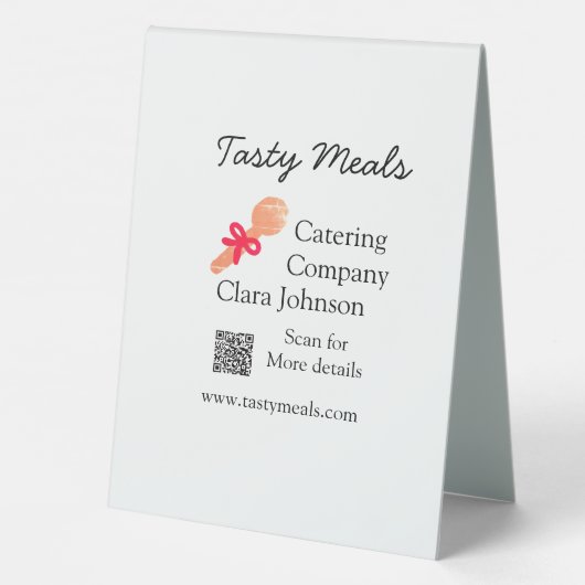 Plaque De Table Services de restauration ajouter nom QR code site (Verso)