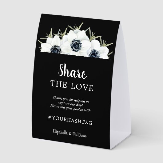 Plaque De Table Share the Love Wedding Hashtag (Recto)