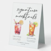 Plaque De Table Shirley Temple Arnold Palmer Mariage Mocktails (Recto)