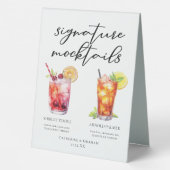 Plaque De Table Shirley Temple Arnold Palmer Mariage Mocktails (Verso)