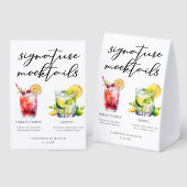 Plaque De Table Shirley Temple Mojito Signature Mocktails Menu (Recto/verso)