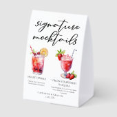 Plaque De Table Shirley Temple Strawberry Daiquiri Mocktails Menu (Verso)