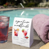 Plaque De Table Shirley Temple Strawberry Daiquiri Mocktails Menu (InVersositu (sur table))