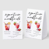 Plaque De Table Shirley Temple Strawberry Daiquiri Mocktails Menu (Recto/verso)