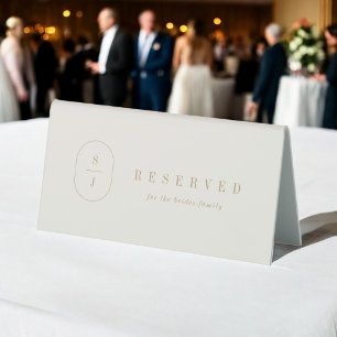 Plaque De Table SHYLAH Minimal Gold Cream Neutre Mariage Réservé