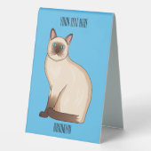 Plaque De Table Siamese cat cartoon (Verso)