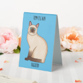 Plaque De Table Siamese cat cartoon (In SItu (Mariage))