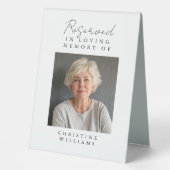 Plaque De Table Siège Réservé, Photo, Mariage, Memorial Elegant, (Recto)