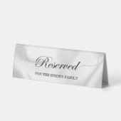 Plaque De Table Siège réservé simple Mariage blanc élégant (Verso)