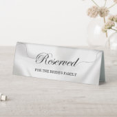 Plaque De Table Siège réservé simple Mariage blanc élégant (En SItu (Tableau))