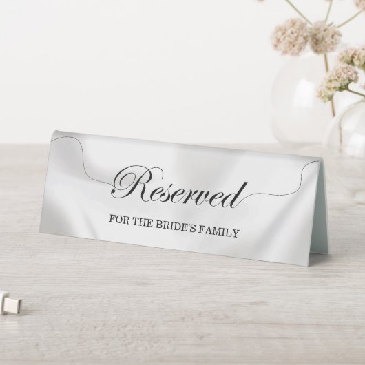 Plaque De Table Siège réservé simple Mariage blanc élégant (En SItu (Tableau))