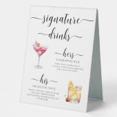 Plaque De Table Signal boisson Leyton Modern Minimal Signature (Recto)