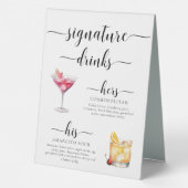 Plaque De Table Signal boisson Leyton Modern Minimal Signature (Verso)