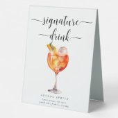 Plaque De Table Signal boisson Leyton Modern Minimal Signature (Verso)