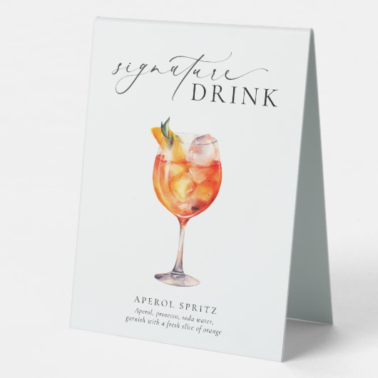 Plaque De Table Signal de boisson Ellesmere Modern Minimal Signatu (Verso)