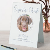 Plaque De Table Signature Boire moderne Dusty Blue Dog Mariage ani (En SItu (Tableau))