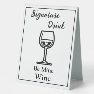 Plaque De Table Signature Boire Signer pour le vin de barre Mariag