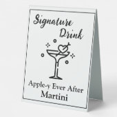 Plaque De Table Signature Boire Signer pour Mariage Bar Martini (Verso)
