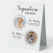 Plaque De Table Signature Boissons Animaux de compagnie Mariage Pe (Recto)