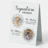 Plaque De Table Signature Boissons Animaux de compagnie Mariage Pe (Verso)