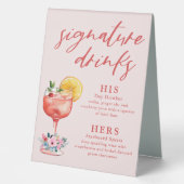 Plaque De Table Signature Boissons Cocktail Mariage (Recto)