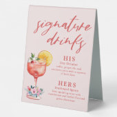 Plaque De Table Signature Boissons Cocktail Mariage (Verso)