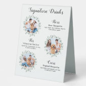 Plaque De Table Signature Boissons Élégante Animaux Mariages 3 Pho (Recto)