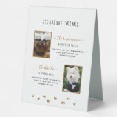 Plaque De Table Signature Boissons Gold Pet Mariage Photo (Verso)