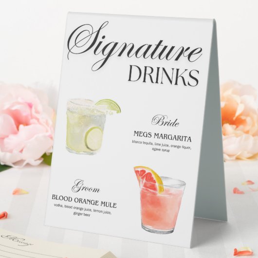 Plaque De Table Signature Boissons - Mariage (In SItu (Mariage))