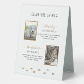 Plaque De Table Signature Boissons Or Animaux Mariages Photos (Recto)