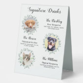 Plaque De Table Signature Boissons Personnalisé 3 Photo Mariage po (Recto)