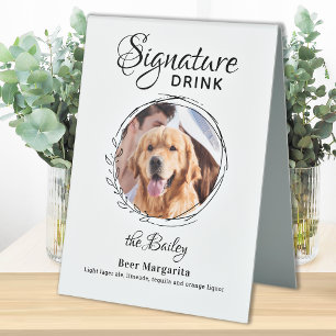 Plaque De Table Signature personnalisée Boire Photo Barre de chien