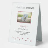 Plaque De Table Signature personnalisée Boire Rose Gold Pet Mariag (Recto)