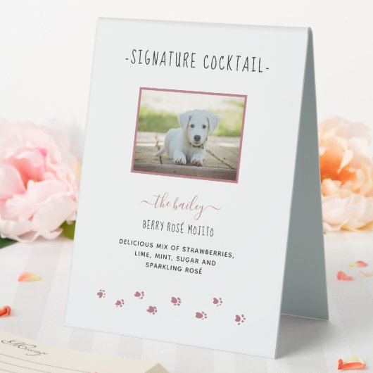 Plaque De Table Signature personnalisée Boire Rose Gold Pet Mariag (In SItu (Mariage))