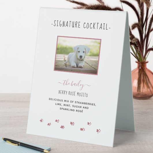 Plaque De Table Signature personnalisée Boire Rose Gold Pet Mariag (En SItu (Tableau))