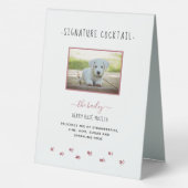 Plaque De Table Signature personnalisée Boire Rose Gold Pet Mariag (Verso)